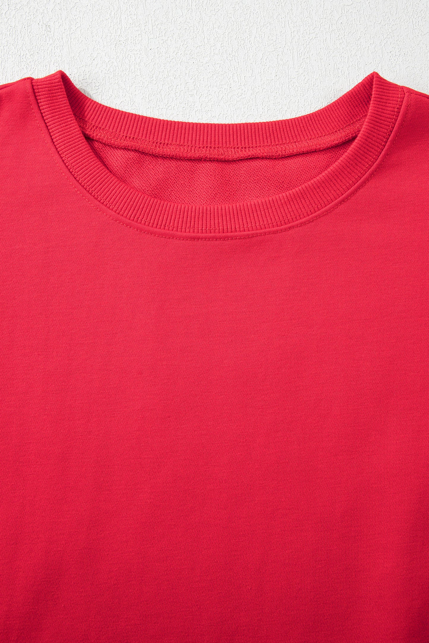 Racing Red Striped Patchwork Sleeve Colorblock Sweatshirt